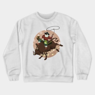 santa riding a bull in 2021 Crewneck Sweatshirt